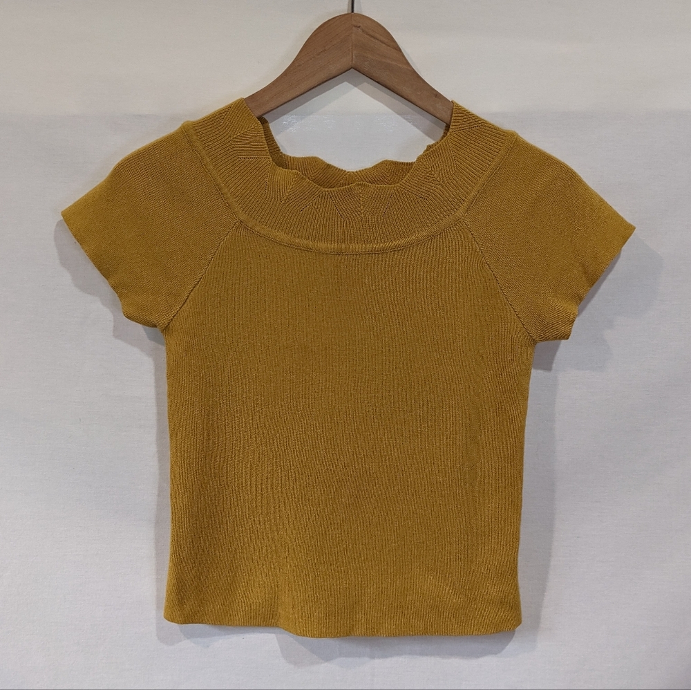 Mei Ri Ri Hang Vintage Style Knit Boat Neck T-shirt Size Small